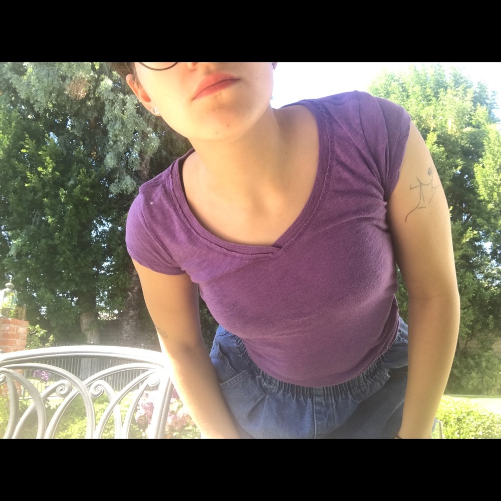 purple v neck